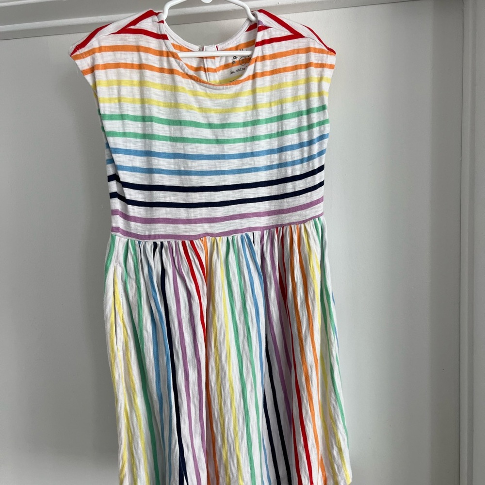 Primary Rainbow Striped Kids Dress